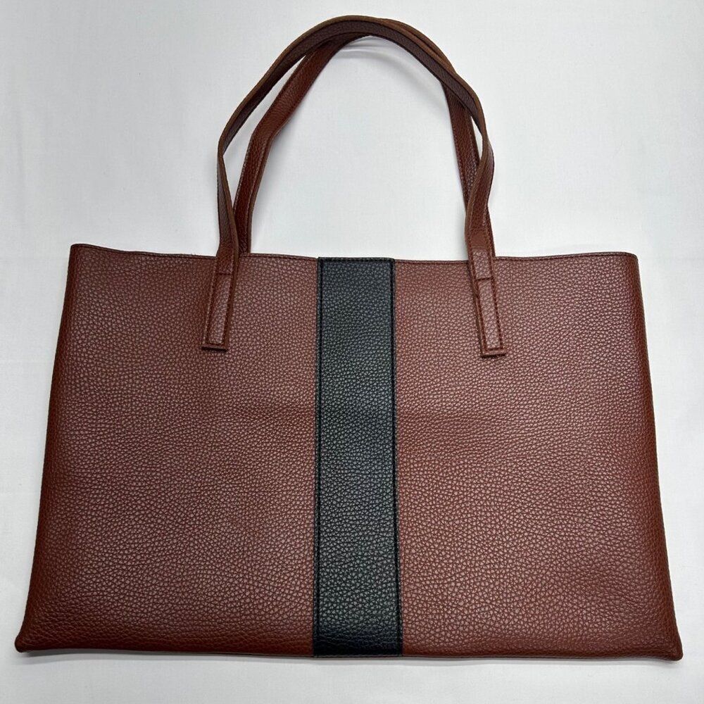 VINCE CAMUTO Tumbled Brown Vegan Leather Tote - Picture 6 of 13